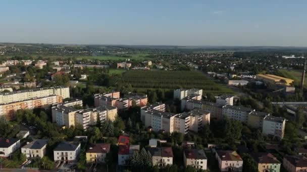 Beautiful Landscape Farmlands Krasnystaw Aerial View Poland High Quality Footage — Stock Video