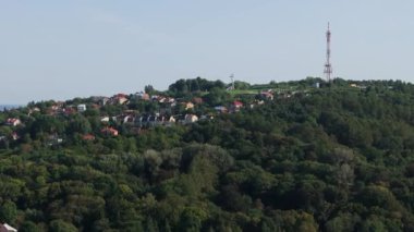 Güzel Peyzaj Tepesi Przemysl Hava Manzarası Polonya. Yüksek kalite 4k görüntü