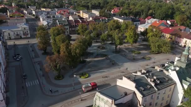 Prachtig Landschapsplein Krasnystaw Luchtfoto Uitzicht Polen Hoge Kwaliteit Beeldmateriaal — Stockvideo