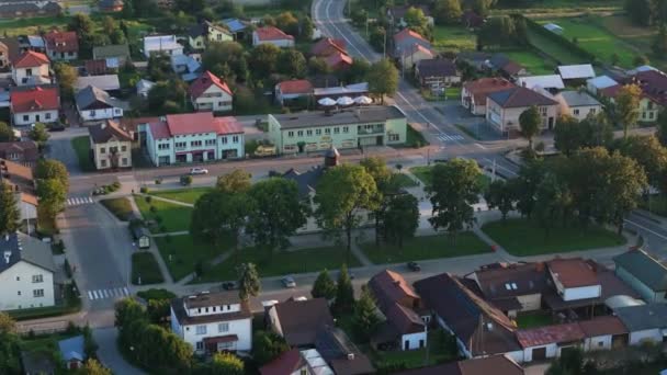 Beautiful Council Downtown Market Square Narol Aerial View Poland High — Stock Video