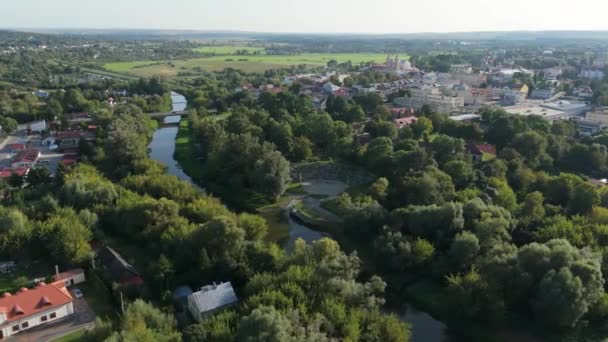 Beautiful Panorama Amphitheater River Park Krasnystaw Aerial View Poland High — Stock Video