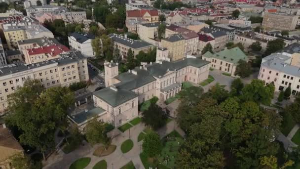 Güzel Lubomirski Sarayı Lublin Hava Manzarası Polonya Yüksek Kalite Görüntü — Stok video