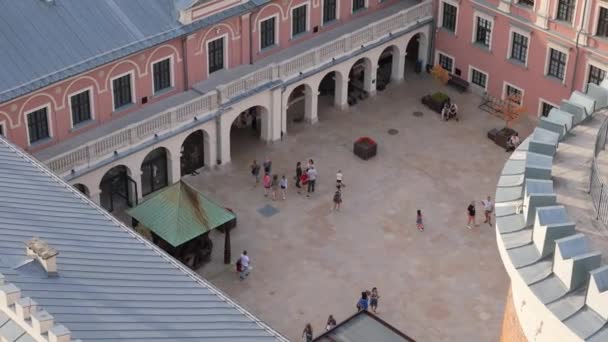 Smukke Slot Square Museum Lublin Aerial View Polen Høj Kvalitet – Stock-video