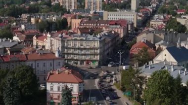 Anayasa Meydanı Przemysl Hava Manzarası Polonya. Yüksek kalite 4k görüntü