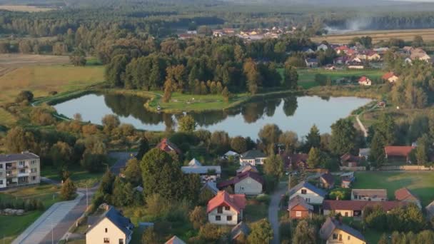 美丽的风景池塘纳洛尔空中景观波兰 高质量的4K镜头 — 图库视频影像
