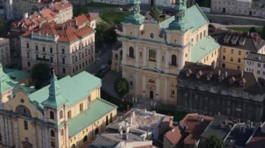 Güzel Manastır Kilisesi Przemysl Hava Manzarası Polonya. Yüksek kalite 4k görüntü