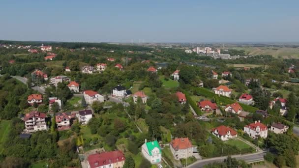 Schöne Panorama Hill Przemysl Luftaufnahme Polen Hochwertiges Filmmaterial — Stockvideo