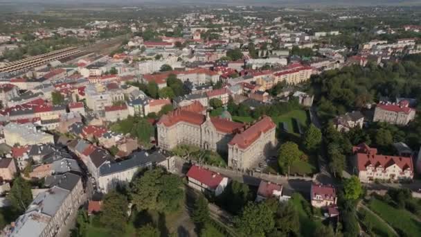 Panorama Seminario Greco Cattolico Przemysl Veduta Aerea Polonia Filmati Alta — Video Stock