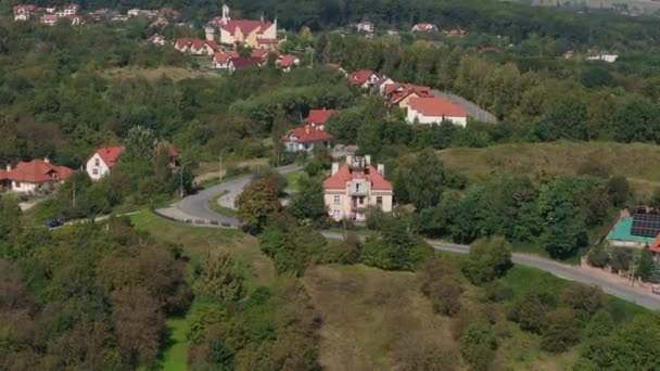 Beautiful Hill Observation Deck Przemysl Aerial View Poland High Quality Royalty Free Stock Video
