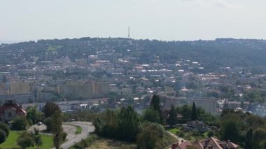 Güzel Tepe Gözlem Güvertesi Przemysl Hava Görüntüsü Polonya. Yüksek kalite 4k görüntü