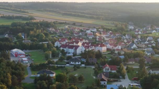 Piękny Krajobraz Osiedle Narol Aerial View Poland Wysokiej Jakości Materiał — Wideo stockowe