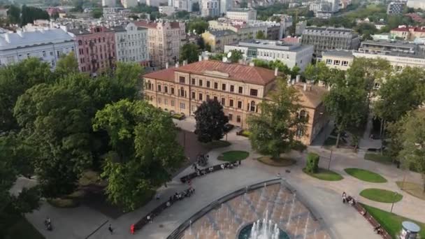 Люблинский Дворец Воздушный Вид Польшу Высококачественные Кадры — стоковое видео