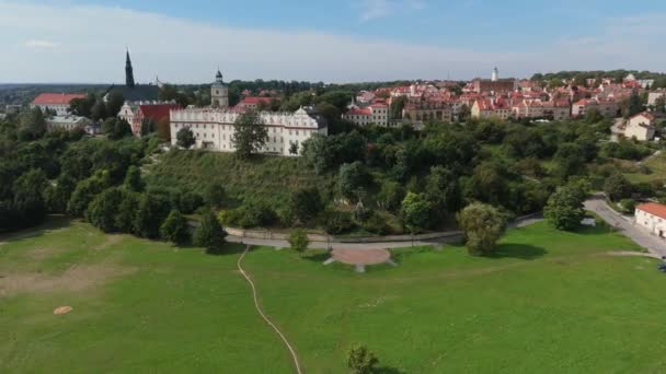 Όμορφο Τοπίο John Paul Square Sandomierz Αεροφωτογραφία Πολωνία Υψηλής Ποιότητας — Αρχείο Βίντεο