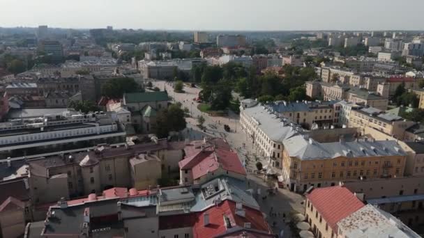 stock video Beautiful Landscape Litewski Square Downtown Lublin Aerial View Poland. High quality 4k footage