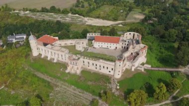 Güzel manzara Castle Hill Janowiec Hava Manzarası Polonya. Yüksek kalite 4k görüntü