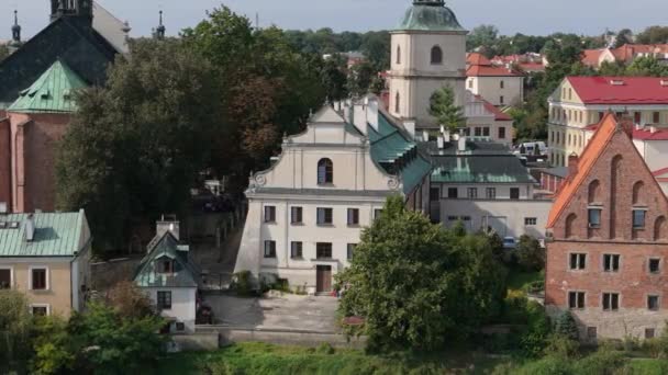 美しいミュージアム教会サンドミシュア空中ビューポーランド 高品質の4K映像 — ストック動画