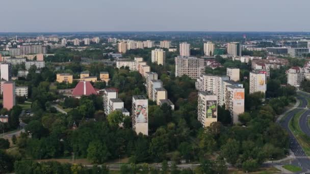 Smukke Panorama Skyskrabere Lublin Aerial View Polen Høj Kvalitet Optagelser – Stock-video