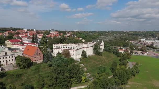 Beautiful Landscape High School Old Town Sandomierz Aerial View Poland — Stock Video