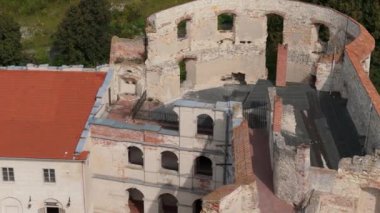 Güzel Kale Janowiec Hava Manzaralı Polonya. Yüksek kalite 4k görüntü