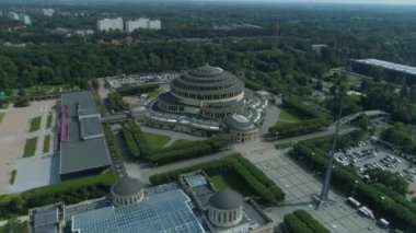 Centennial Hall Hala Stulecia Wroclaw Hava Görüntüsü Polonya. Yüksek kalite 4k görüntü