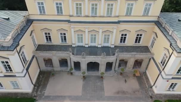 Smukke Czartoryski Palace Museum Pulawy Aerial View Polen Høj Kvalitet – Stock-video