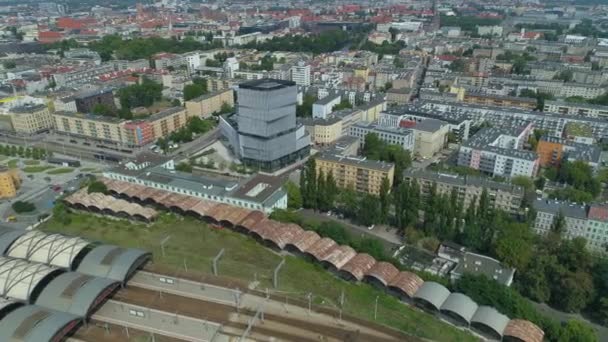 Vacker Panorama Wroclaw Antenn Utsikt Över Polen Högkvalitativ Film — Stockvideo