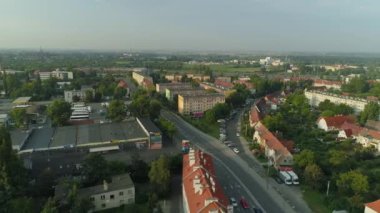 Güzel Panorama Konut Opole Havacılık Görünümü Polonya. Yüksek kalite 4k görüntü