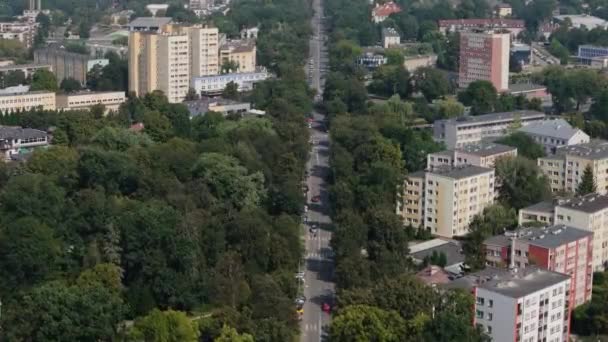 Beautiful Landscape Street Downtown Pulawy Aerial View Poland High Quality — Stock Video