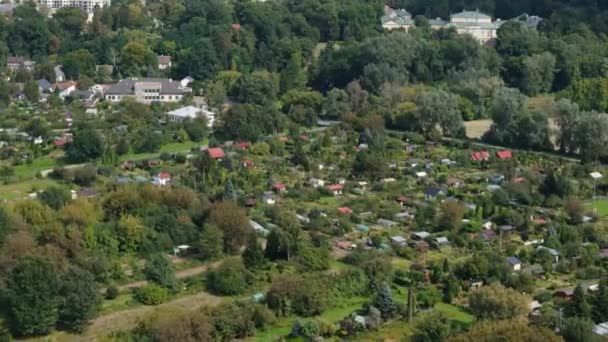 Beautiful Landscape Allotment Gardens Pulawy Aerial View Poland Vysoce Kvalitní — Stock video