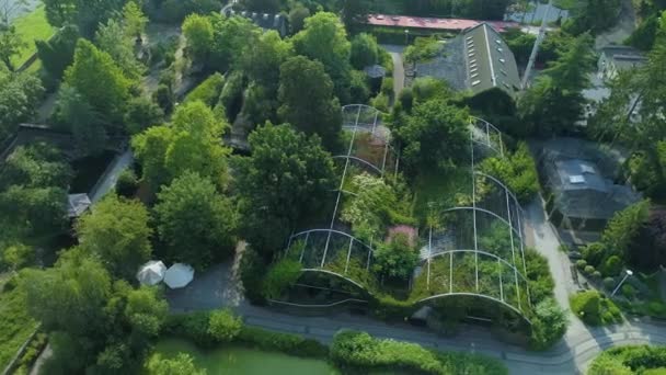 Zirvedeki Güzel Hayvanat Bahçesi Opol Hava Görüntüsü Polonya Yüksek Kalite — Stok video