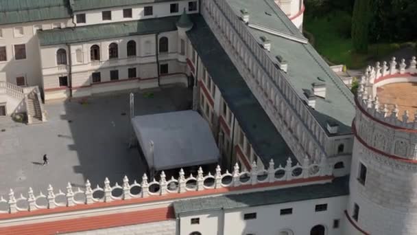 美丽的城堡 克拉西恩城堡 波兰的空中景观 高质量的4K镜头 — 图库视频影像