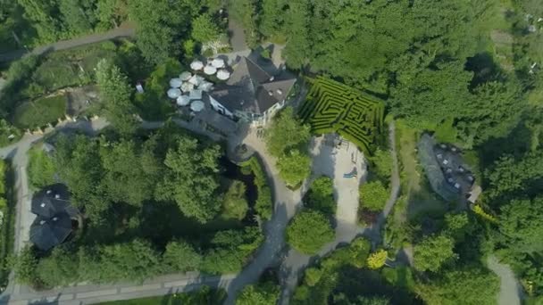 Top Beautiful Zoo Opole Aerial View Poland High Quality Footage — Stock Video
