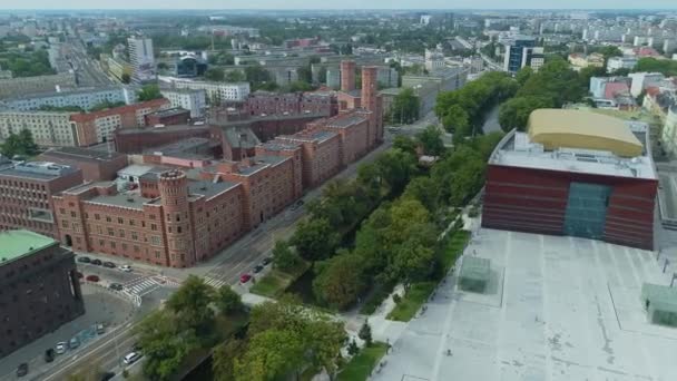 Beautiful Podwale Street Freedom Square Wroclaw Aerial View Poland High — Stock Video