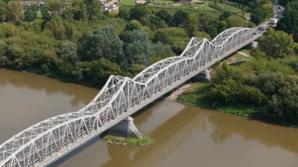 Magnifique Pont Paysage Vistule Pulawy Pologne Images Haute Qualité — Video
