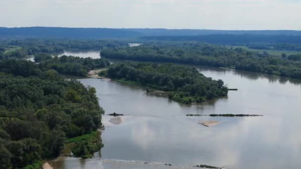 Prachtig Landschap Vistula Pulawy Aerial View Polen Hoge Kwaliteit Beeldmateriaal — Stockvideo