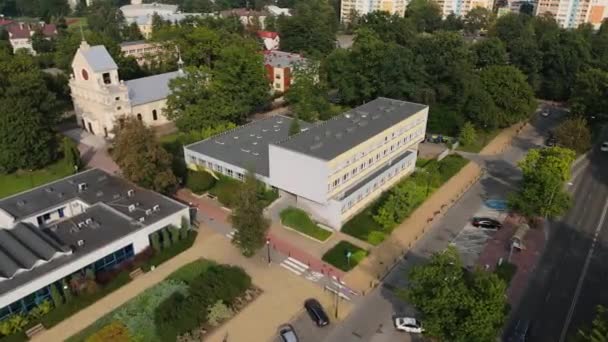 Prachtig Landschap District Court Pulawy Aerial View Polen Hoge Kwaliteit — Stockvideo