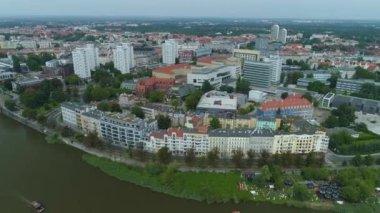 Beautiful Panorama Wroclaw Aerial View Poland. High quality 4k footage