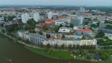 Güzel Panorama Wroclaw Hava Manzaralı Polonya. Yüksek kalite 4k görüntü