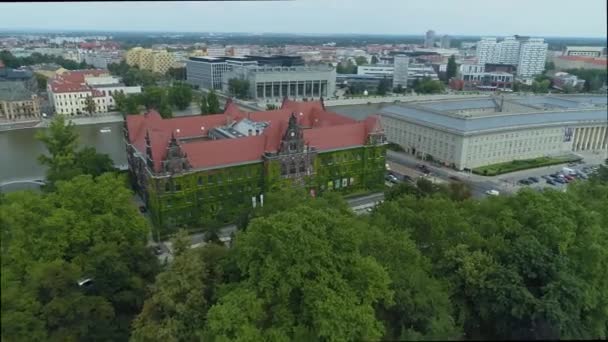 美丽的国立博物馆 波兰狂暴的空中景观 高质量的4K镜头 — 图库视频影像