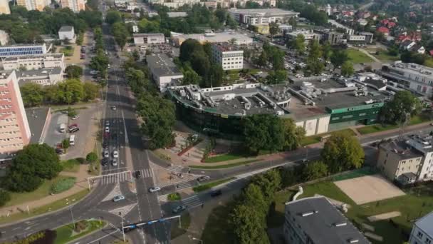 Gyönyörű Tájkép Galéria Mall Pulawy Aerial View Lengyelország Kiváló Minőségű — Stock videók
