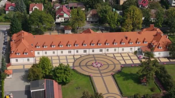 Krásná Krajina Postal Inn Pulawy Aerial View Polsko Vysoce Kvalitní — Stock video