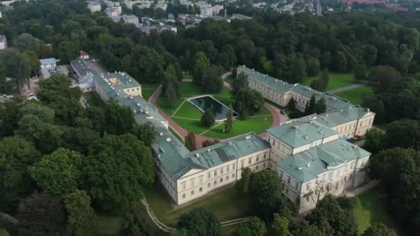 Gyönyörű Táj Czartoryski Palota Múzeum Pulawy Aerial View Lengyelország Kiváló — Stock videók