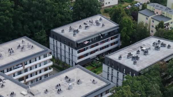 Prachtig Landschap Appartementen Bos Pulawy Aerial View Polen Hoge Kwaliteit — Stockvideo
