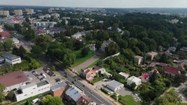 Güzel Manzara Merdiveni Kilisesi Pulawy Hava Manzarası Polonya. Yüksek kalite 4k görüntü
