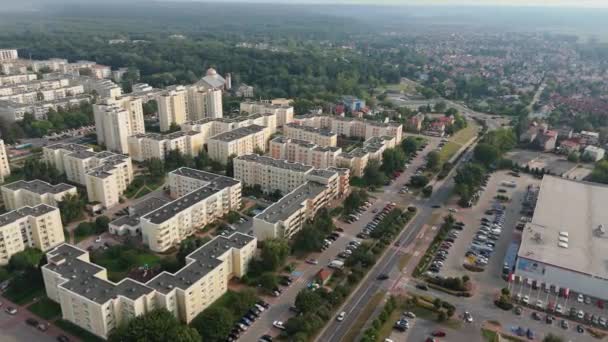 Bela Paisagem Habitação Estate Arranha Céus Pulawy Vista Aérea Polónia — Vídeo de Stock