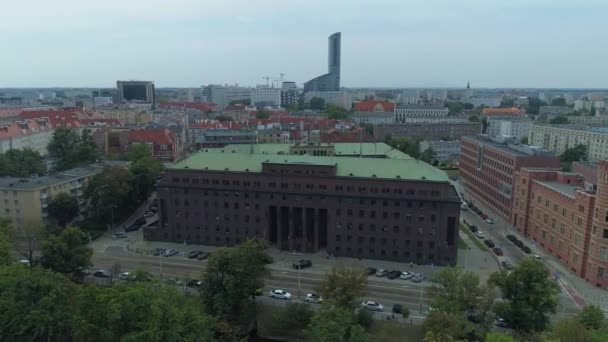 Piękna Ulica Podwale Wrocław Aerial View Poland Wysokiej Jakości Materiał — Wideo stockowe