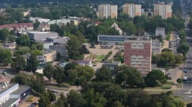 Güzel manzara Chopin Meydanı Pulawy Hava Manzarası Polonya. Yüksek kalite 4k görüntü