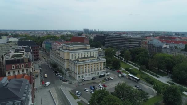 Piękna Opera Wrocław Aerial View Poland Wysokiej Jakości Materiał — Wideo stockowe