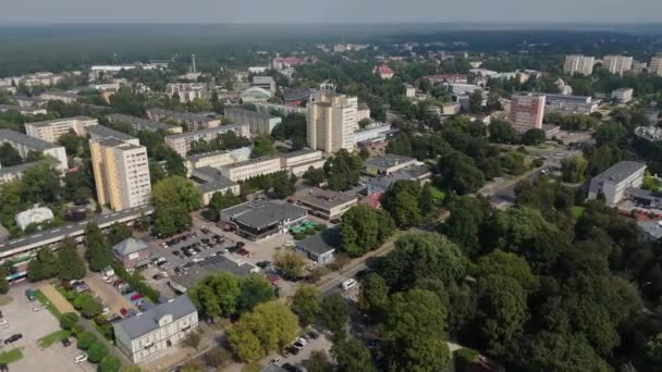 Bela Paisagem Downtown Pulawy Vista Aérea Polônia Imagens Alta Qualidade — Vídeo de Stock