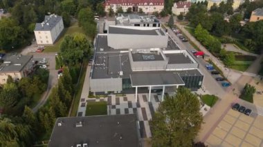 Kültür Merkezi Şehir Meydanı Pulawy Hava Görüntüsü Polonya. Yüksek kalite 4k görüntü